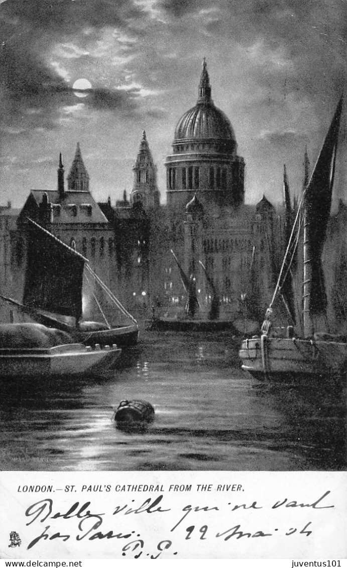 CPA London-St.Paul's Cathedral From The River-Timbre    L2895 - St. Paul's Cathedral