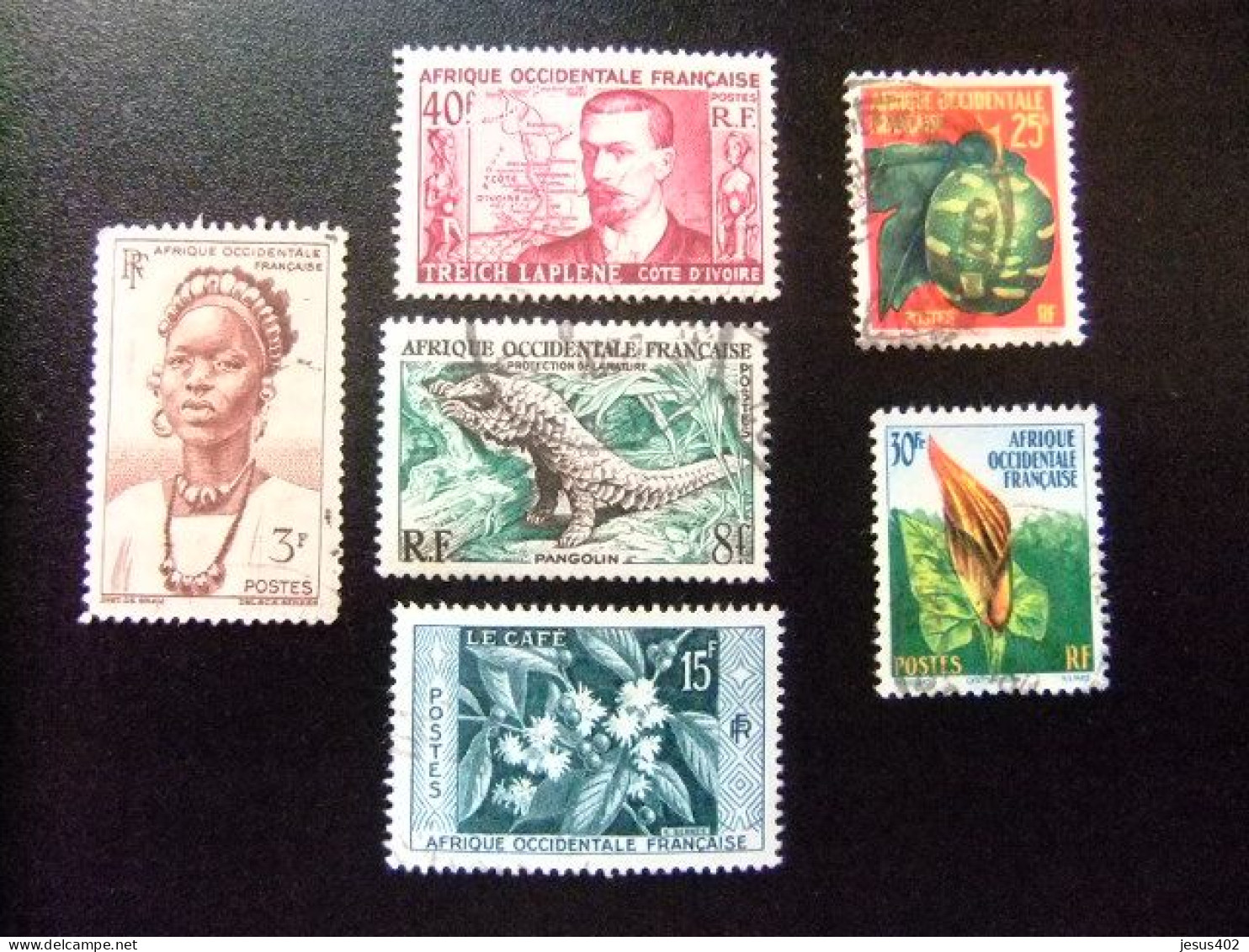 56 AFRIQUE OCCIDENTALE FRANCAISE (A.O.F.) / PEQUEÑO LOTE SELLOS / YVERT 34+52+47+62+69+70 FU - Used Stamps