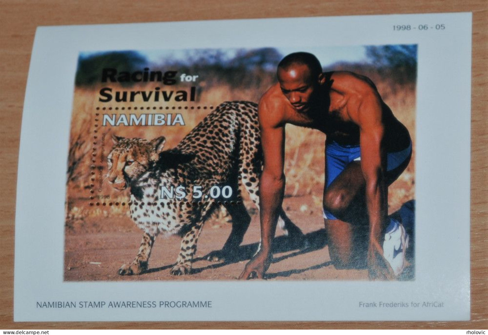 NAMIBIA 1998, Racing To Survive, Felines, Animals, Fauna, Mi #B41, Souvenir Sheet, MNH** - Félins