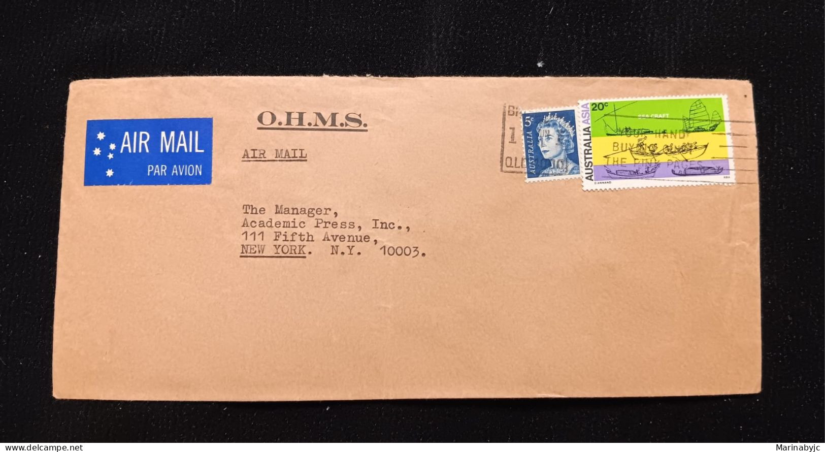 C) 1971, AUSTRALIA, AIR MAIL, ENVELOPE SENT TO THE UNITED STATES. DOUBLE STAMP. XF - Andere & Zonder Classificatie