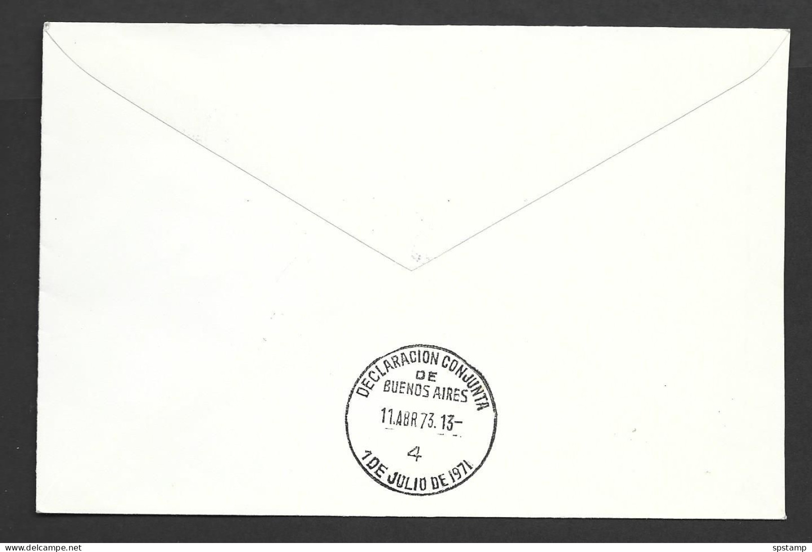 Falkland Islands 1973 Cabo San Isidro / Buenos Aires Declaration Special Cover, 1p F.I. Flower Franking , Signed - Falklandinseln