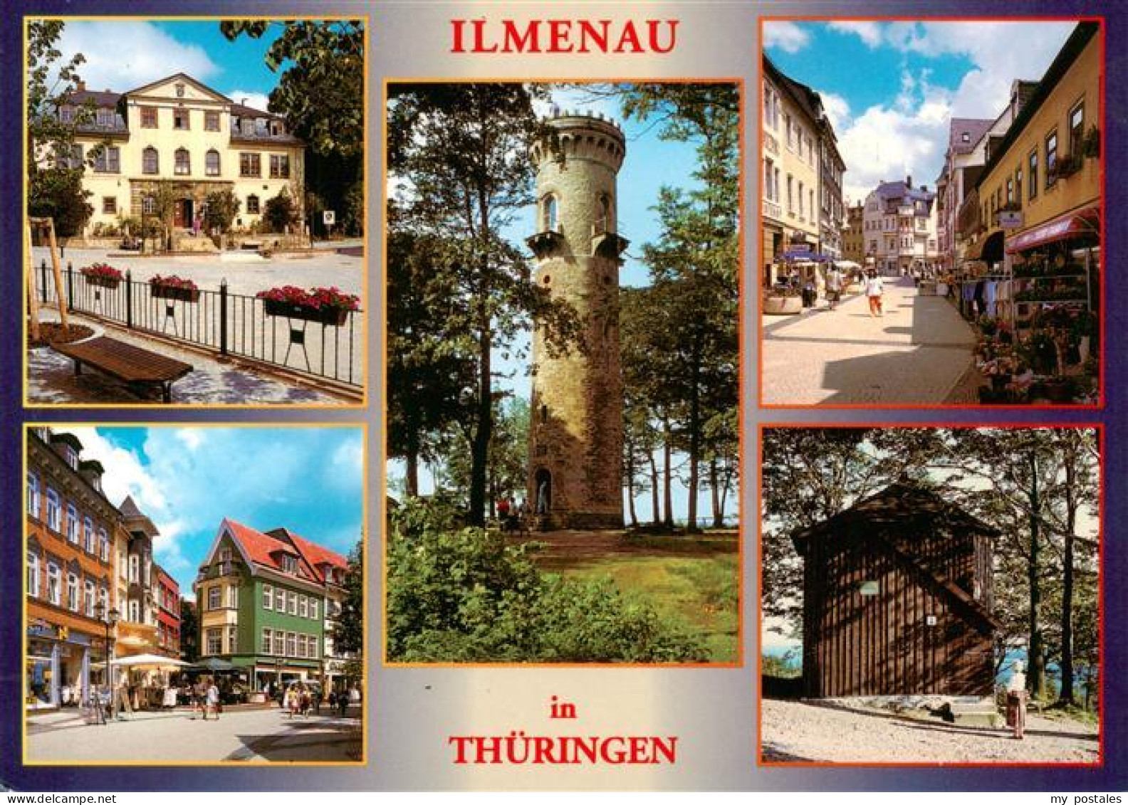 73943470 Ilmenau__Thueringen Amtshaus Fussgaengerzone Kickelhahnturm Goethehaeus - Ilmenau