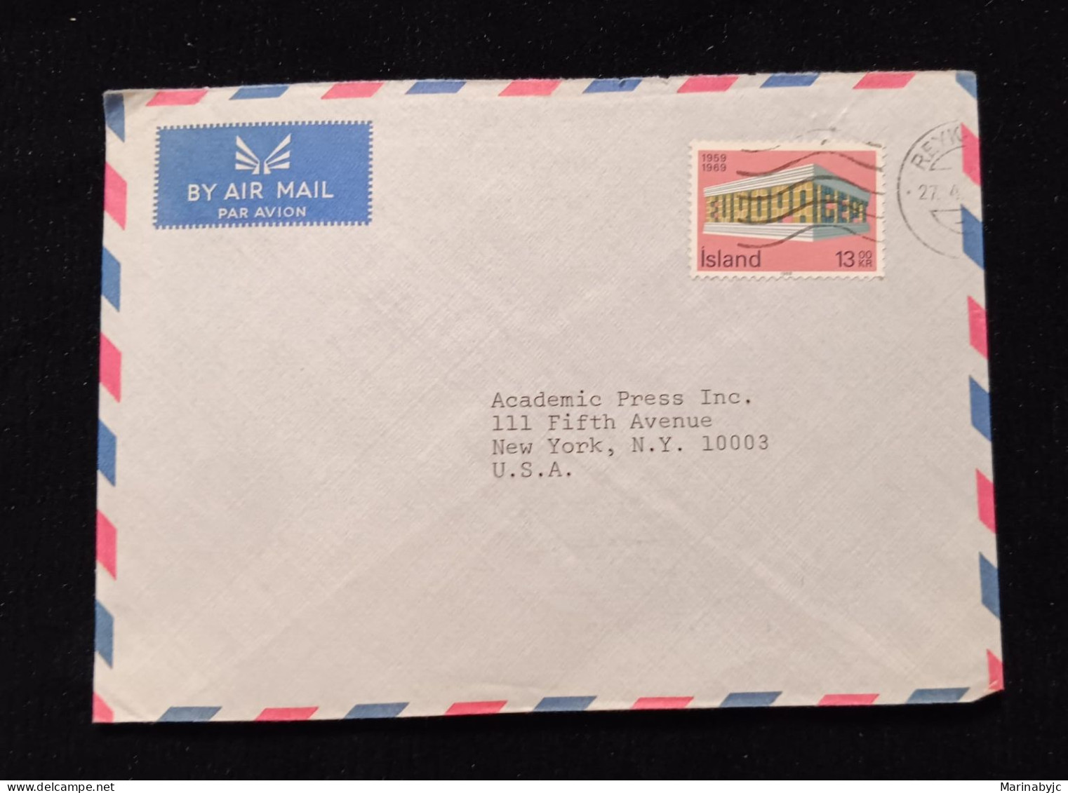 C) 1974, ICELAND, AIR MAIL ENVELOPE SENT TO UNITED STATES WITH TYPEDED ADDRESS. XF - Andere & Zonder Classificatie