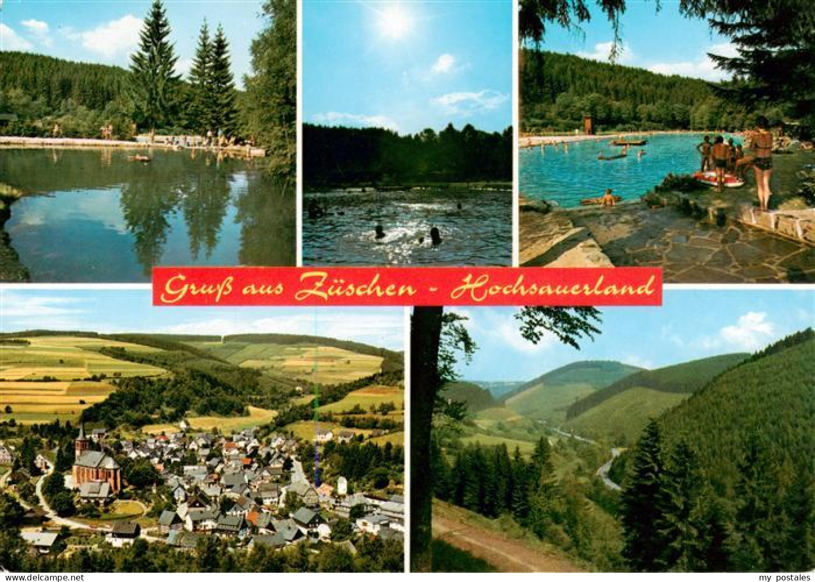 73943402 Zueschen__Sauerland Badesee Freibad Fliegeraufnahme Panorama - Winterberg