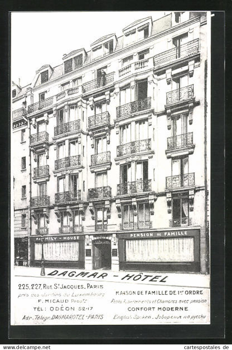 CPA Paris, Dagmer-Hotel, Rue St. Jacques 225-227  - Cafés, Hotels, Restaurants
