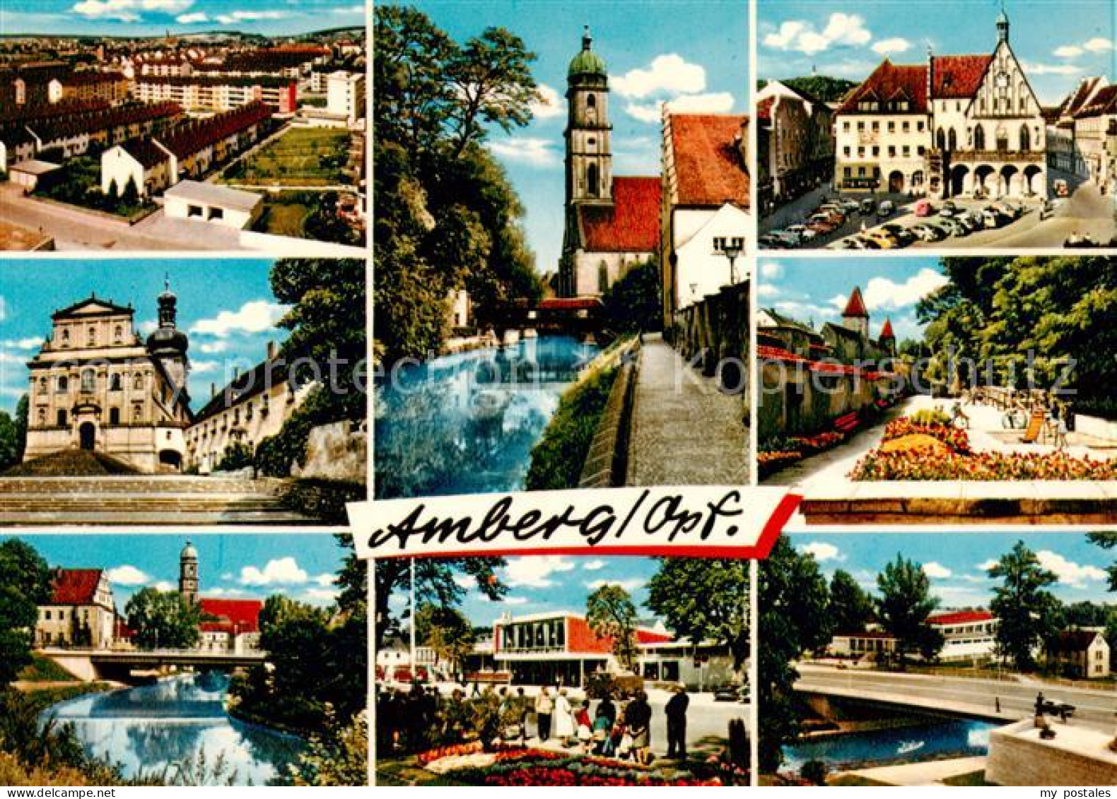 73863643 Amberg Oberpfalz Orts Und Teilansichten Kirche Rathaus Park Bruecke Amb - Amberg