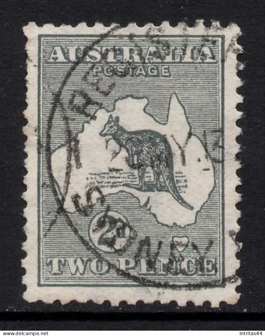 AUSTRALIA 1913 2d GREY  KANGAROO (DIE I) STAMP PERF.12 WMK 2  SG.3 VFU. - Usati