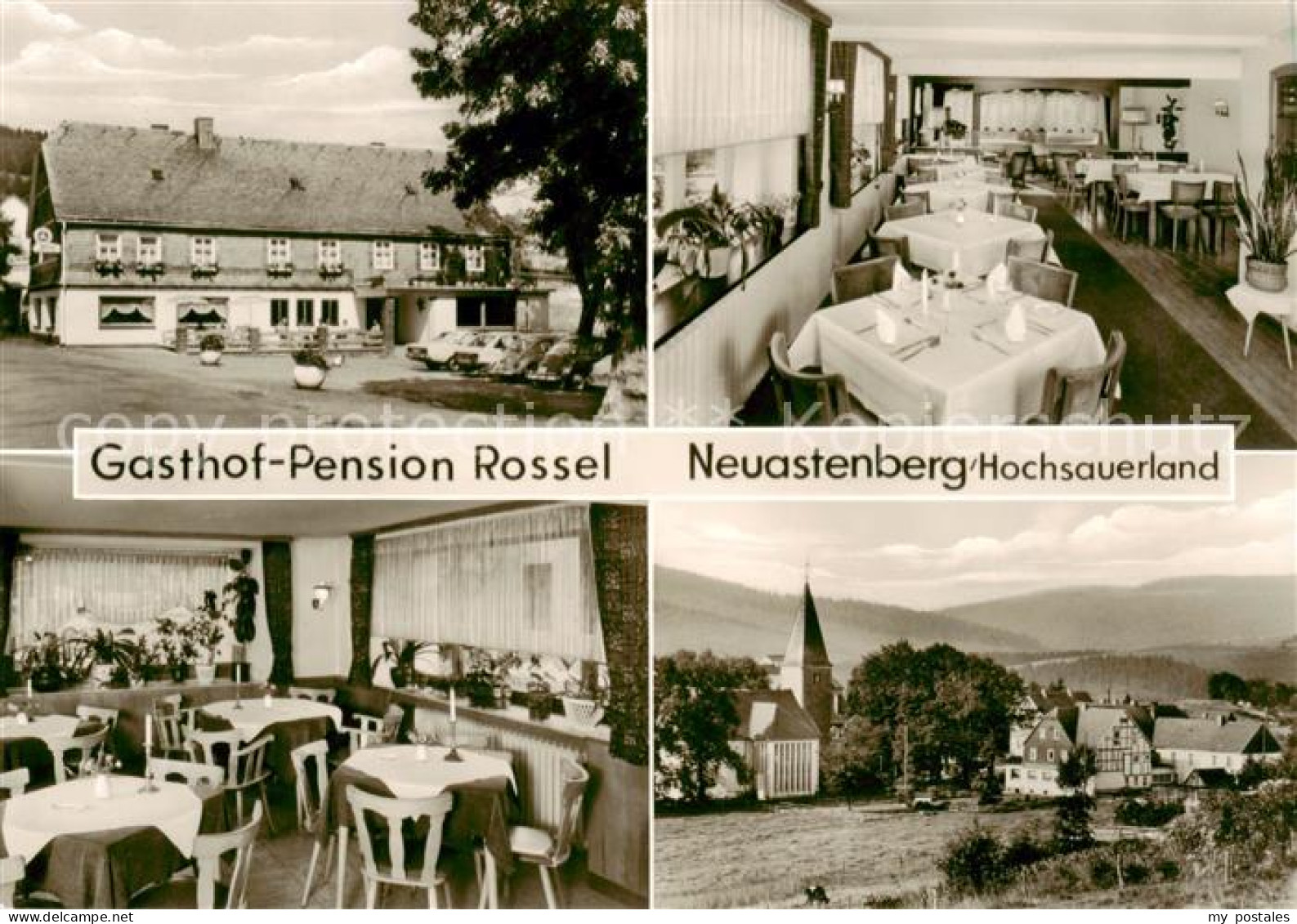 73863270 Neuastenberg Gasthof Pension Rossel Gastraum Ortsansicht Mit Kirche Neu - Winterberg