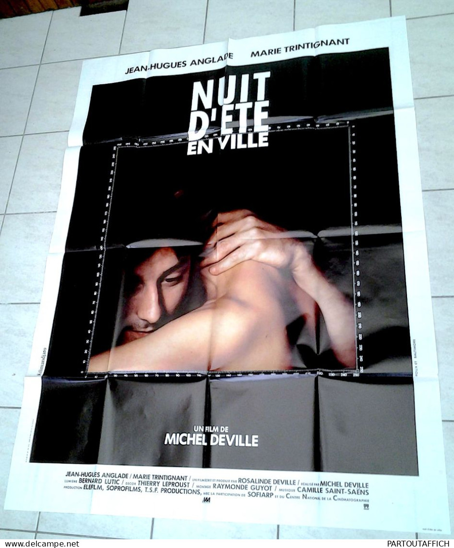 Affiche Ciné Orig NUIT D'ÉTÉ EN VILLE Michel Deville JH Anglade 120X 160 1990 Marie Trintignant - Posters