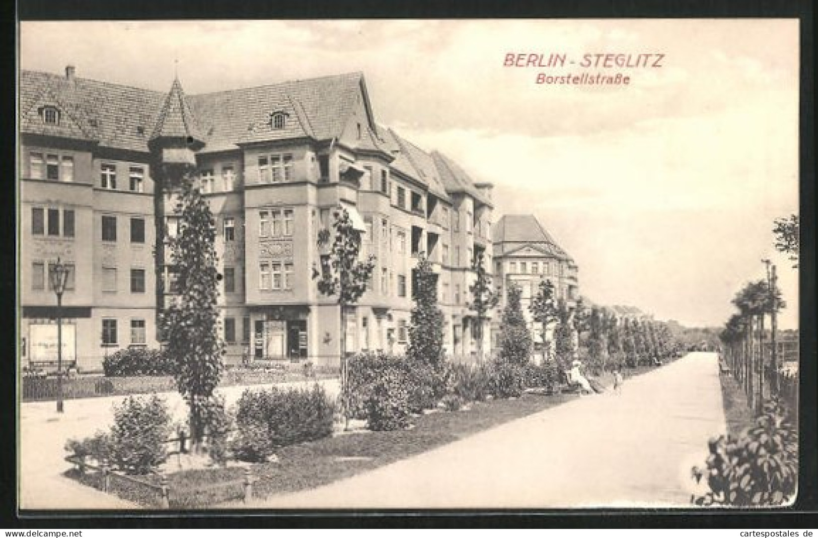 AK Berlin-Steglitz, Promenade An Der Borstellstrasse  - Steglitz