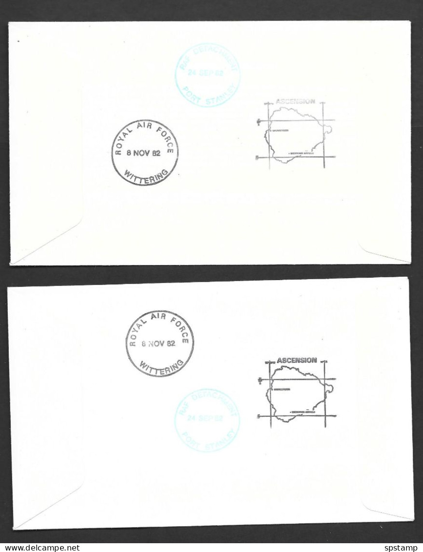 Falkland Islands 1982 Return From F.I. War Covers X 2 , Both 7p Mail Ship Franking , Differing Crew Signatures - Falklandinseln