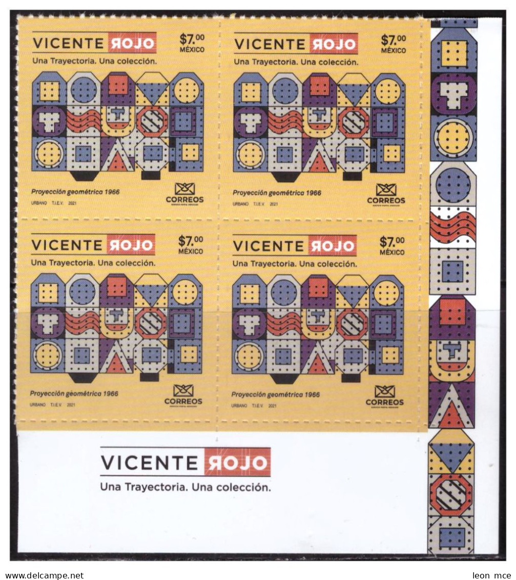 2021 MÉXICO Vicente Rojo Una Trayectoria Una Colección Painter, Sculptor And Graphic Designer, BLOCK 4 Self-adhesive - Mexiko