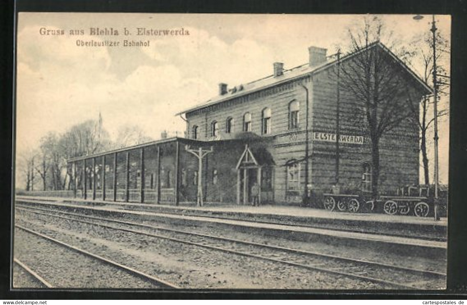 AK Biehla B. Elsterwerda, Oberlausitzer Bahnhof  - Elsterwerda