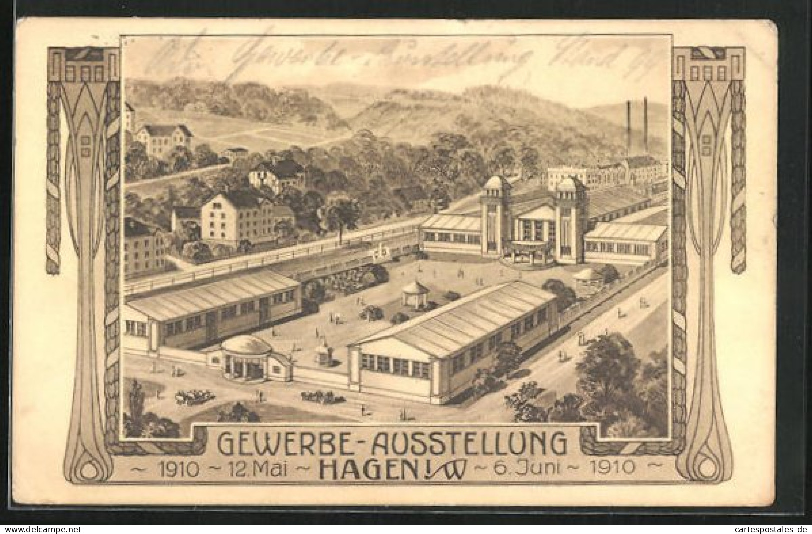 Künstler-AK Hagen I. W., Gewerbe-Ausstellung 1910  - Expositions