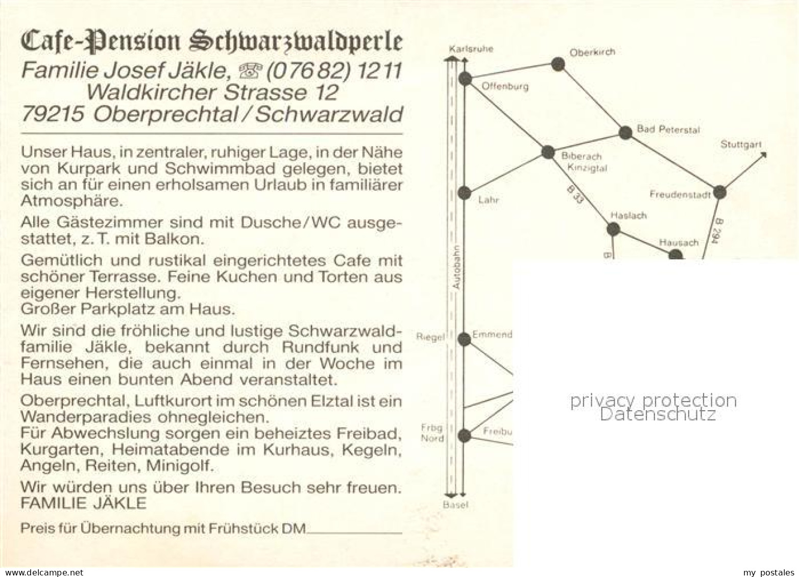 73324230 Oberprechtal Cafe Pension Schwarzwaldperle Hausmusik Trachten Fliegerau - Elzach