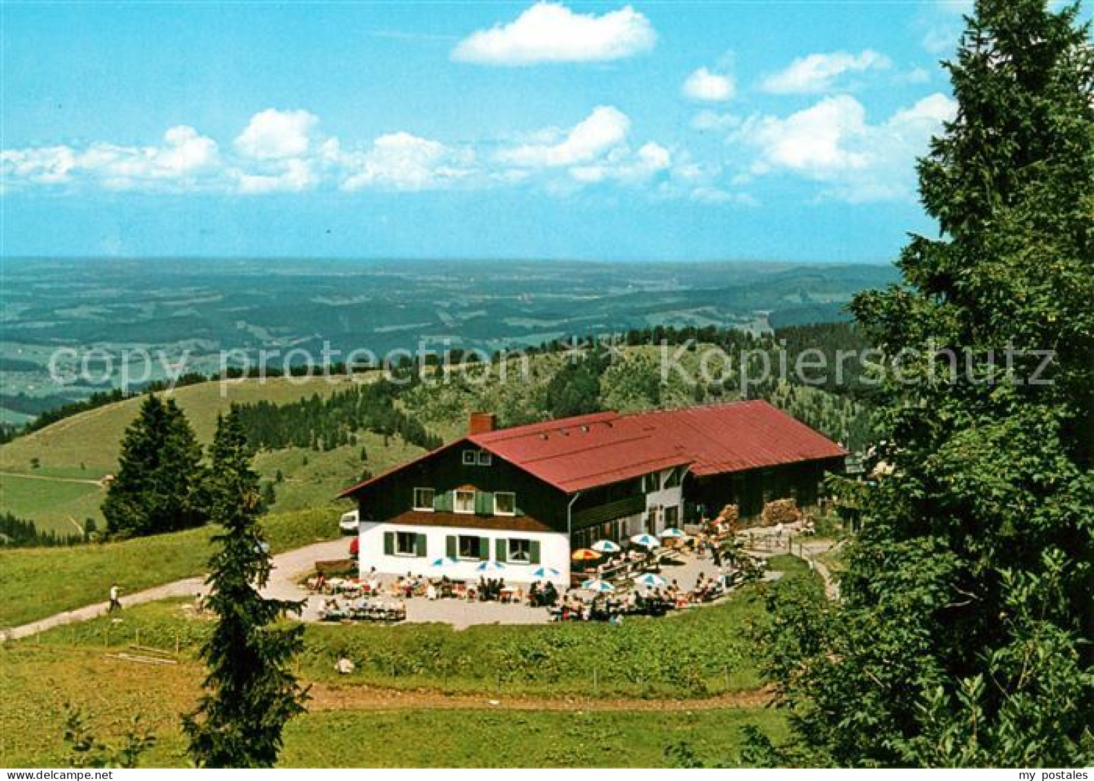 73323658 Steibis Berggasthof Falkenhuette Fernsicht Landschaftspanorama Steibis - Oberstaufen