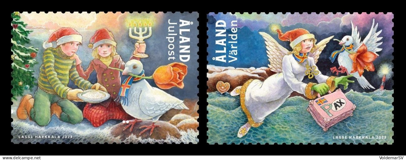 Aland 2023 Mih. 547/48 Christmas. Pease Dove And Peace Angel MNH ** - Ålandinseln