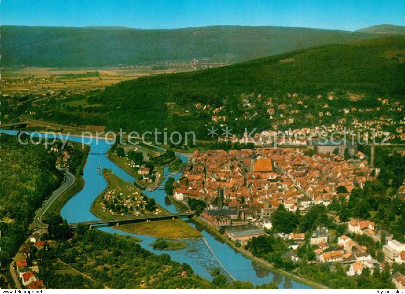 73323058 Hann. Muenden Zusammenfluss Von Werra Und Fulda Zur Weser Fliegeraufnah - Hannoversch Münden