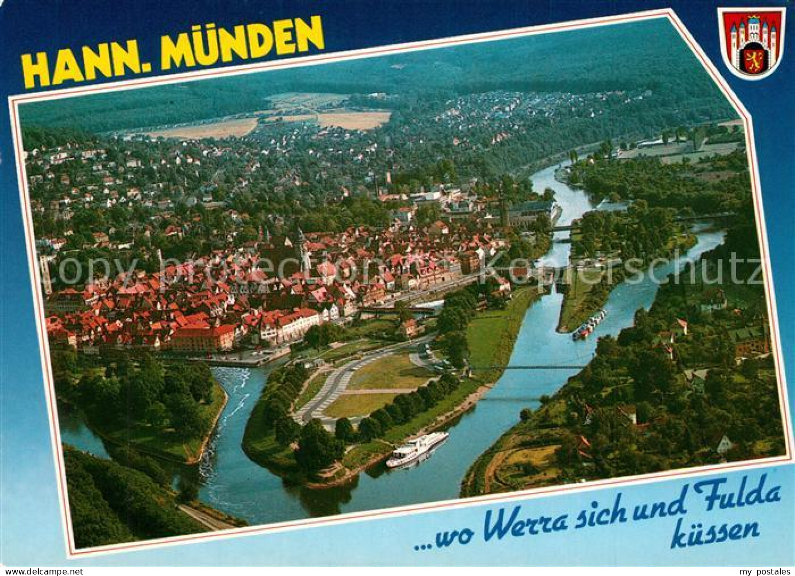 73323049 Hann. Muenden Zusammenfluss Von Werra Und Fulda Zur Weser Fliegeraufnah - Hannoversch Münden