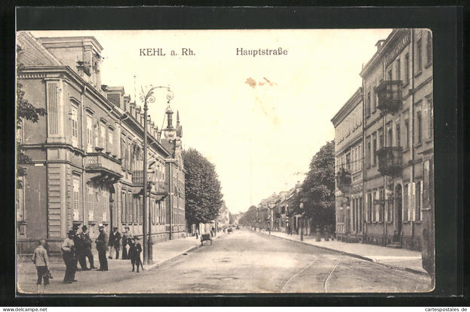 AK Kehl A. Rh., Hauptstrasse Mit Passanten  - Kehl