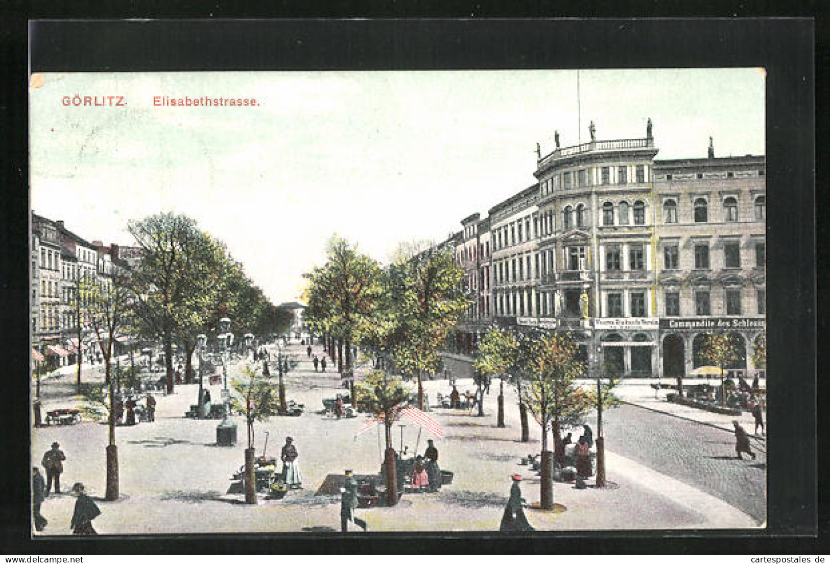 AK Görlitz, Passanten An Der Elisabethstrasse  - Goerlitz