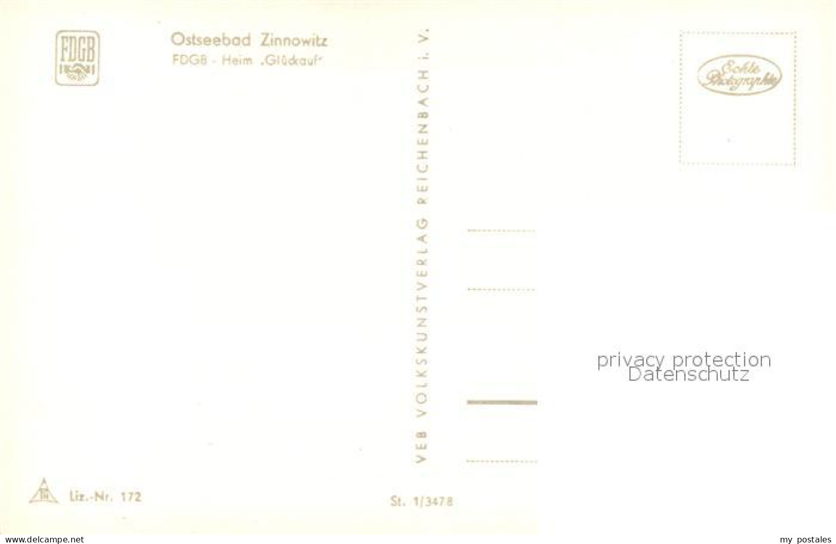 73322430 Zinnowitz Ostseebad FDGB-Heim Glueckauf Zinnowitz Ostseebad - Zinnowitz