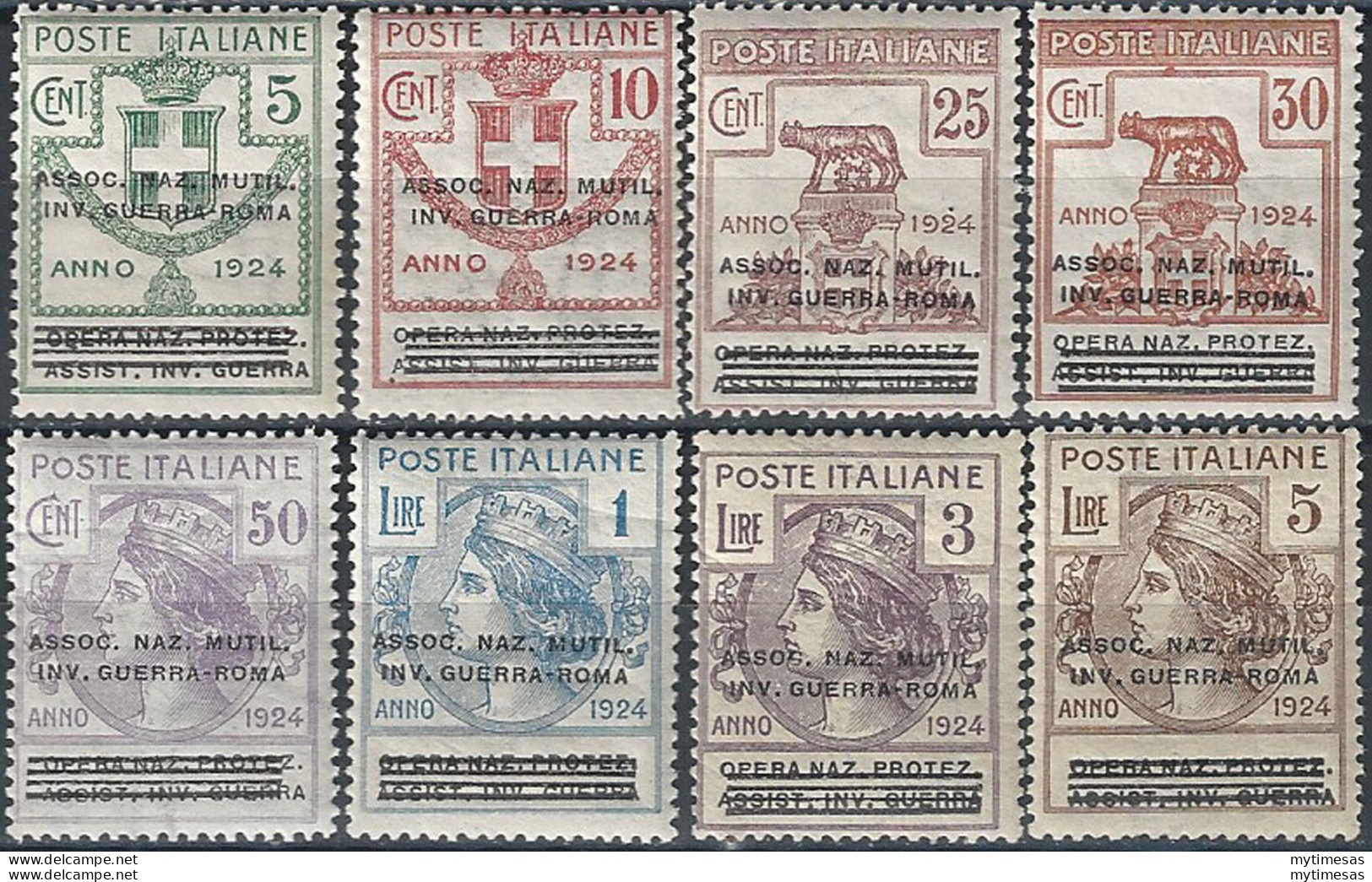 1924 Italia Parastatali Overprinted 8v. MNH Sassone N. 70/77 - Autres & Non Classés