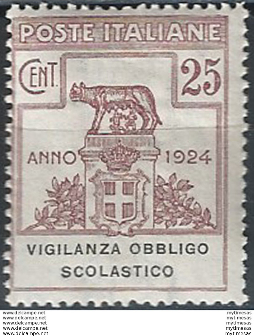 1924 Italia Parastatali Obbligo Scolastico 1v. MNH Sassone N. 69 - Andere & Zonder Classificatie
