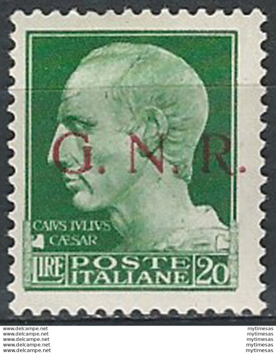 1943 Repubblica Sociale Lire 20 G.N.R. Brescia I MNH Sassone N. 487/I - Other & Unclassified