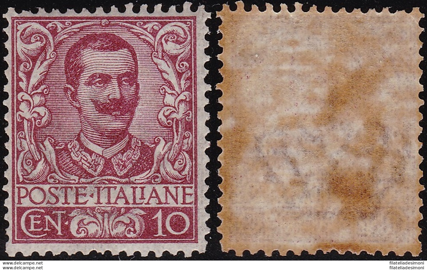 1901 REGNO - N° 71 Floreale 10 Cent. MNH/** GOMMA BRUNITA - Other & Unclassified