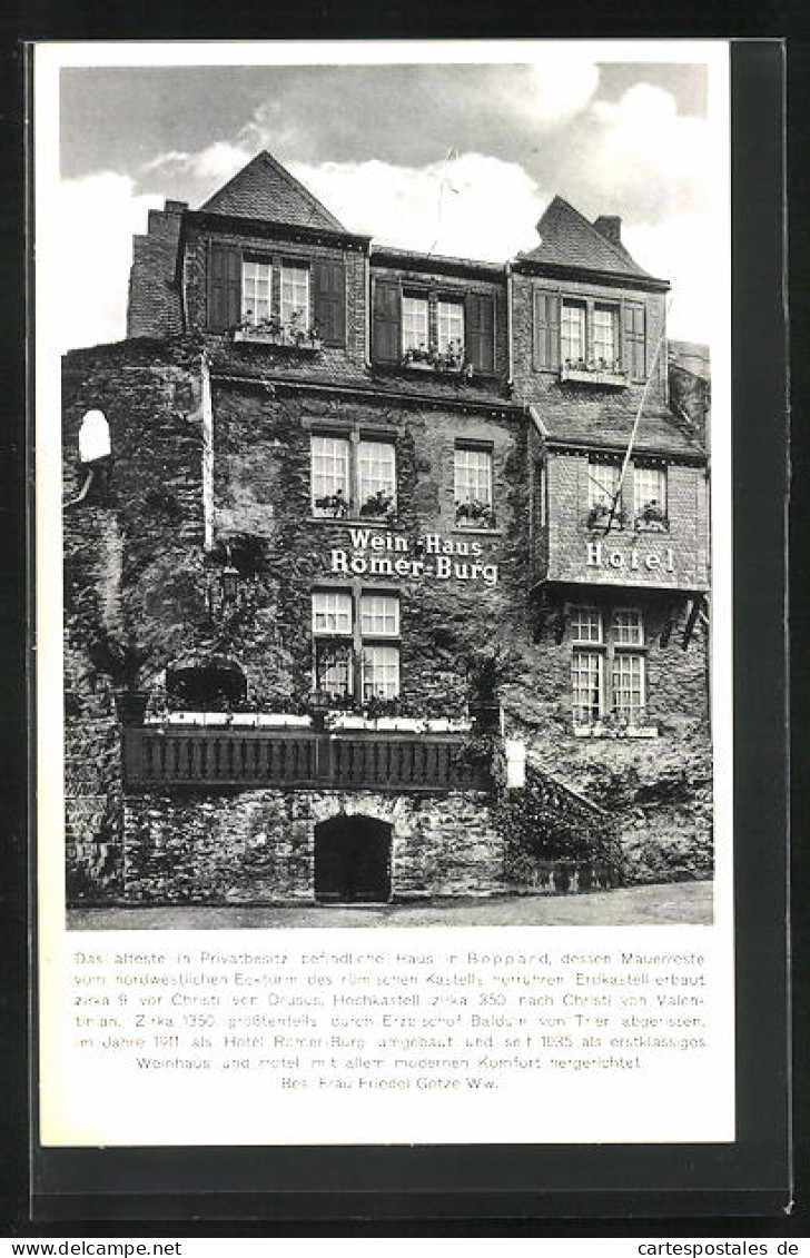 AK Boppard, Wein-Haus Hotel Römer-Burg  - Boppard