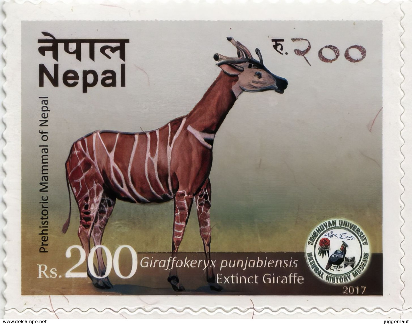 Extinct Giraffe Adhesive Postage Stamp 2017 NEPAL MNH - Giraffen