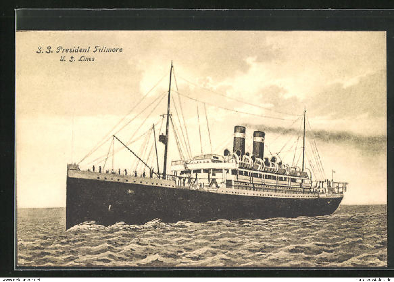 AK Passagierschiff S. S. President Fillmore Auf Hoher See  - Piroscafi