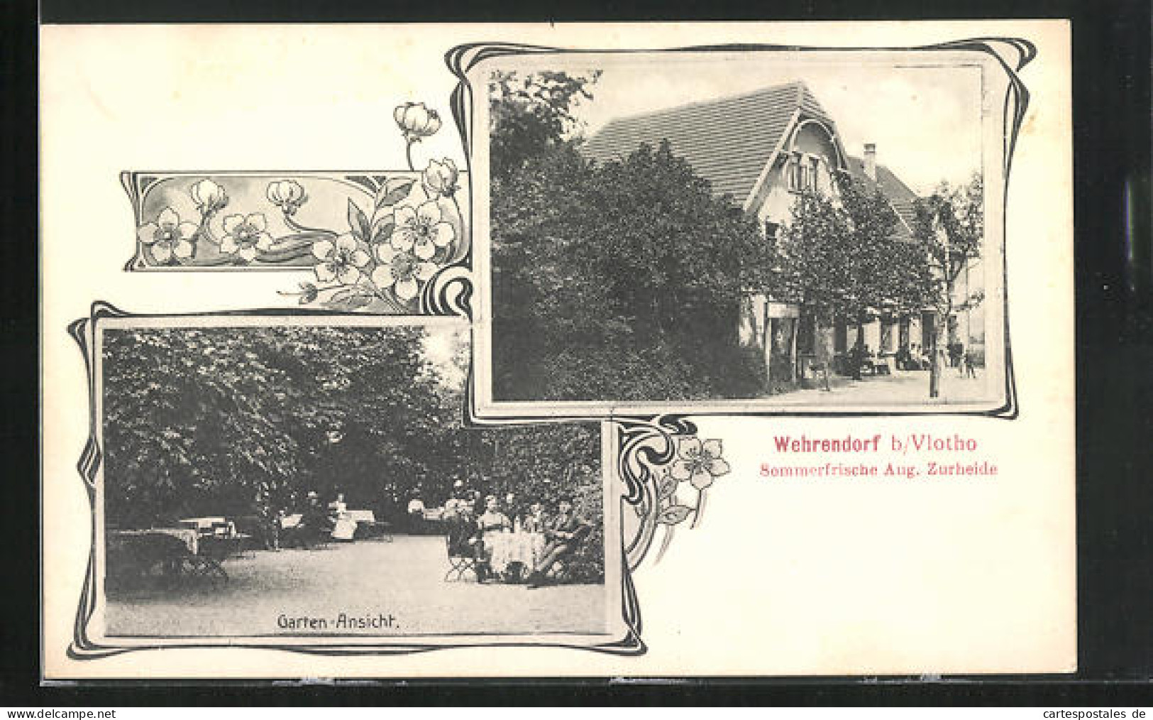 AK Wehrendorf B. Vlotho, Gasthaus Von Aug. Zurheide, Garten  - Vlotho