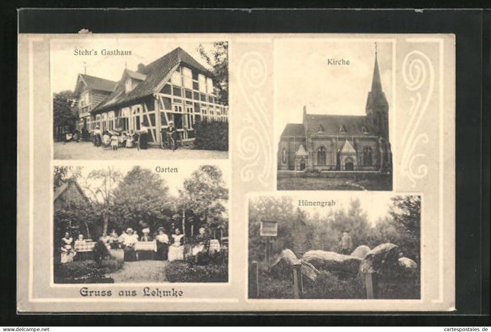 AK Lehmke, Stehr`s Gasthaus, Kirche, Garten  - Other & Unclassified