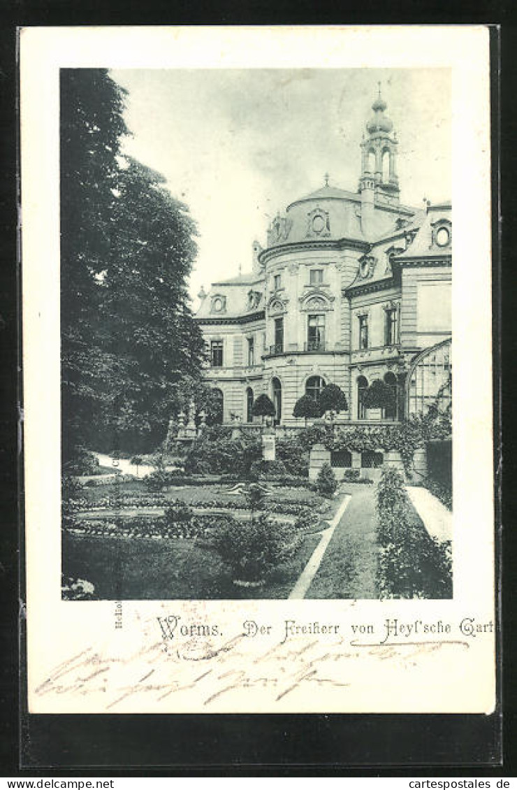 AK Worms, Garten Der Villa Der Freiherr Von Heylsche  - Worms