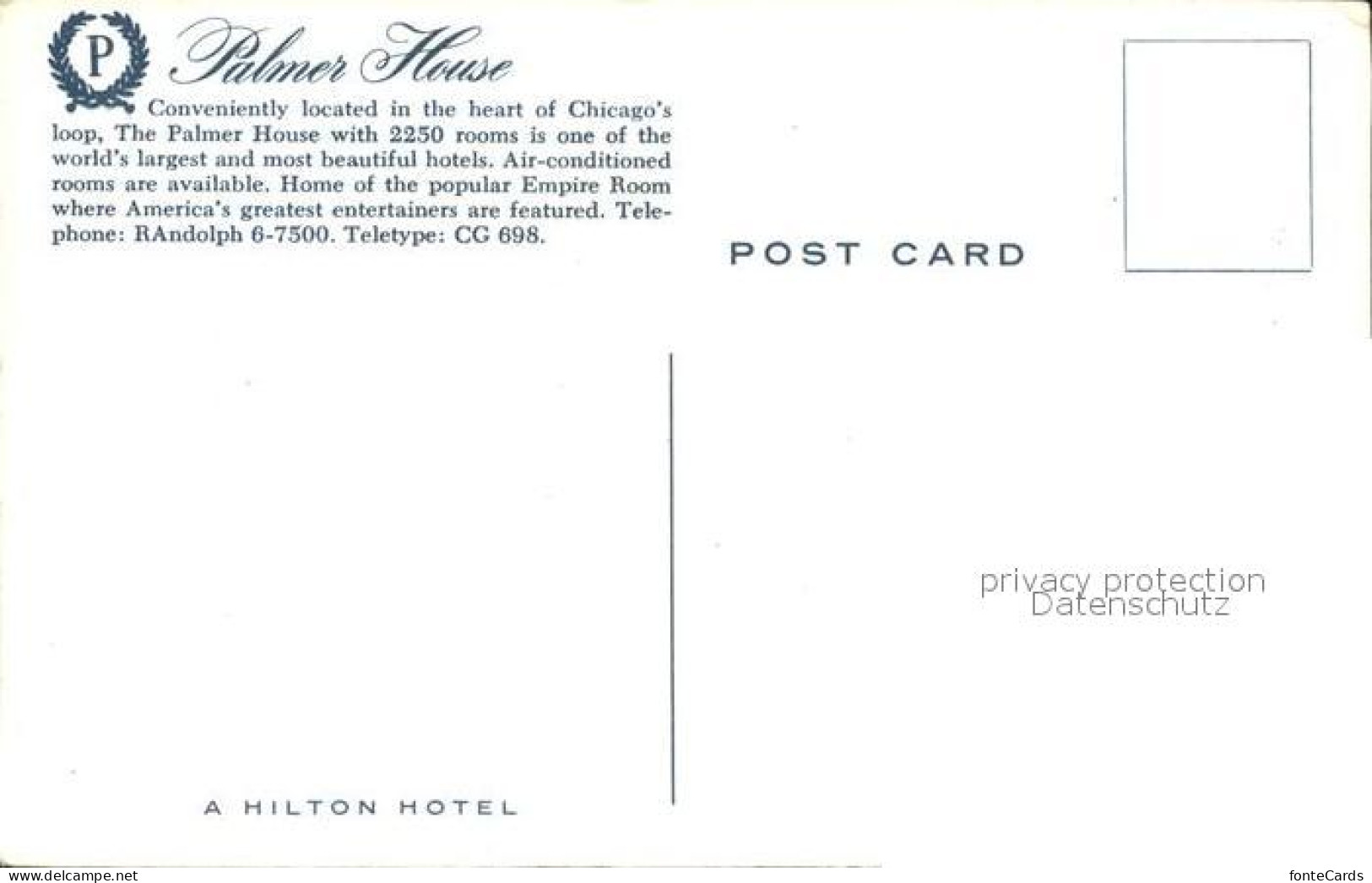 11688708 Chicago_Illinois Palmer House Hilton Hotel - Autres & Non Classés