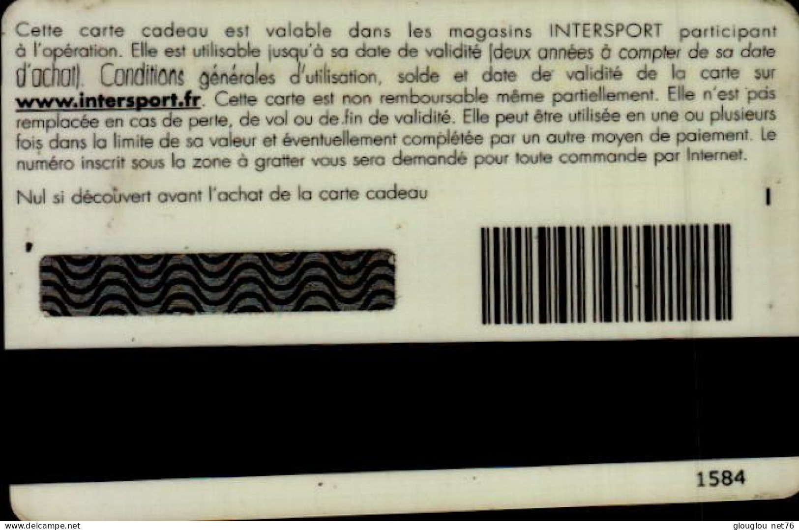 CARTE CADEAU....INTERSPORT....JOWILFRIED TSONGA - Cartes De Fidélité Et Cadeau