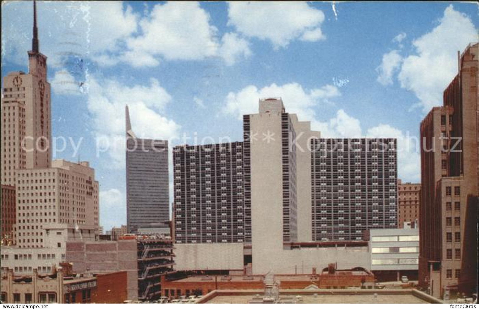 11688543 Dallas_Texas Skyline Hilton Statler Hotel Mercantile National Bank - Andere & Zonder Classificatie