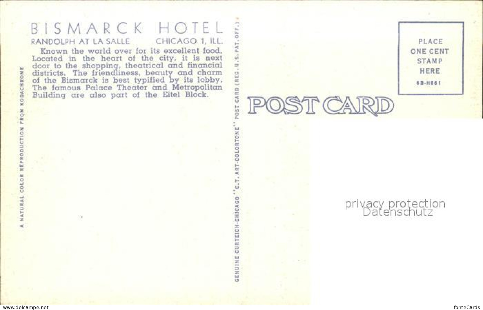 11688523 Chicago_Illinois Bismarck Hotel Lobby - Autres & Non Classés