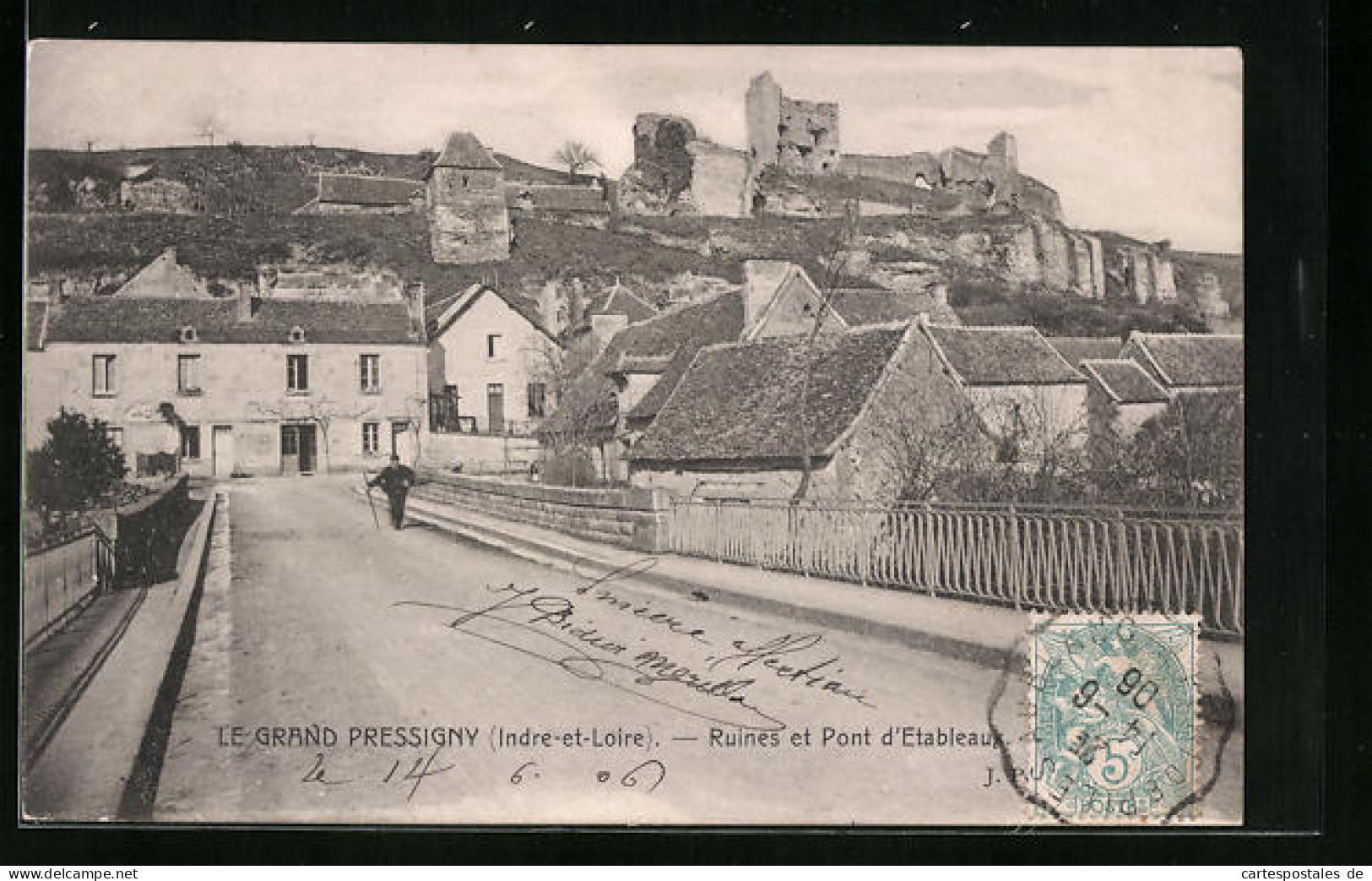 CPA Le Grand Pressigny, Ruines Et Pont D`Etableaux  - Le Grand-Pressigny