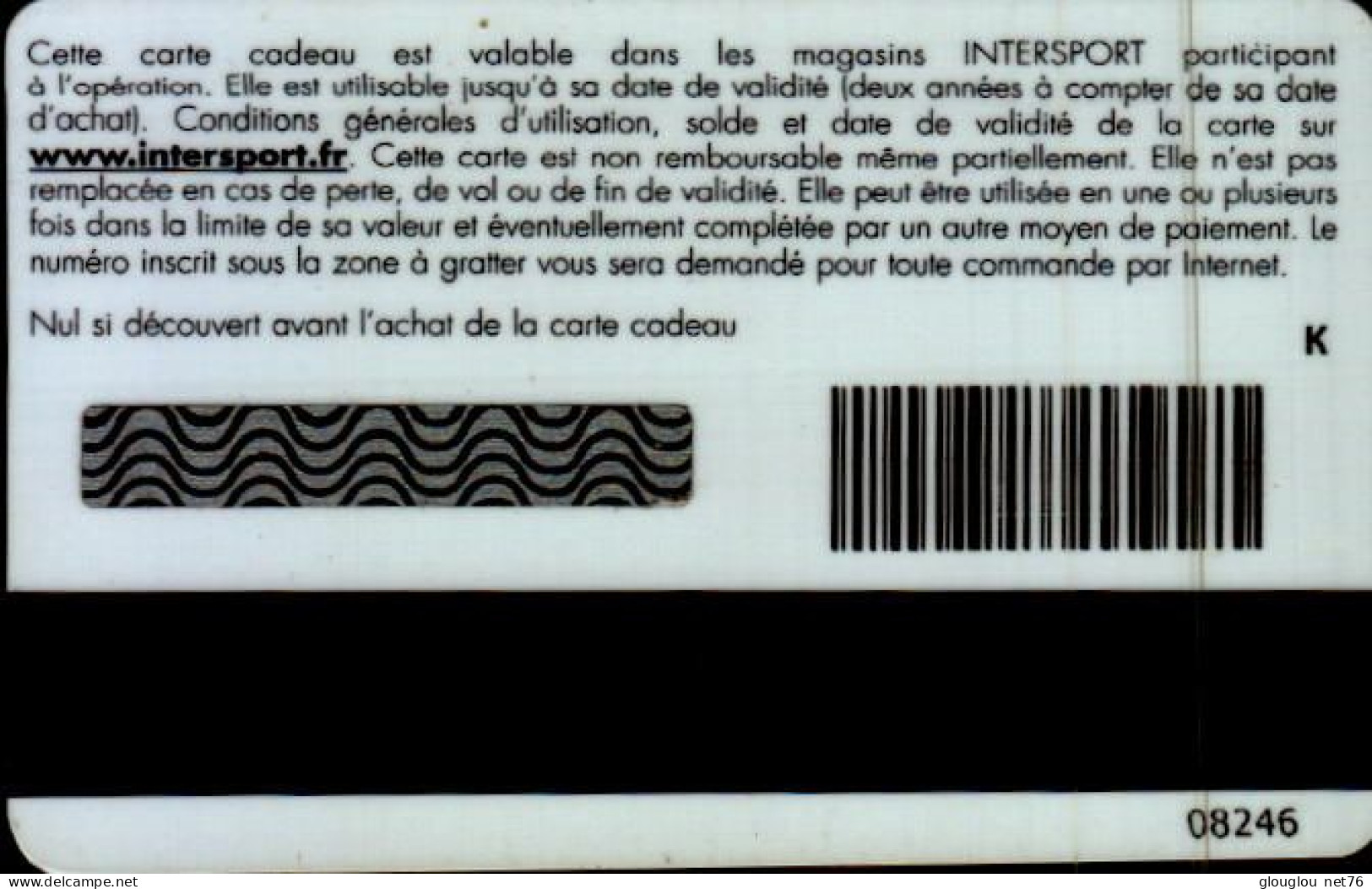 CARTE CADEAU....INTERSPORT...EQUIPE DE MANCHESTER CITY - Carta Di Fedeltà E Regalo