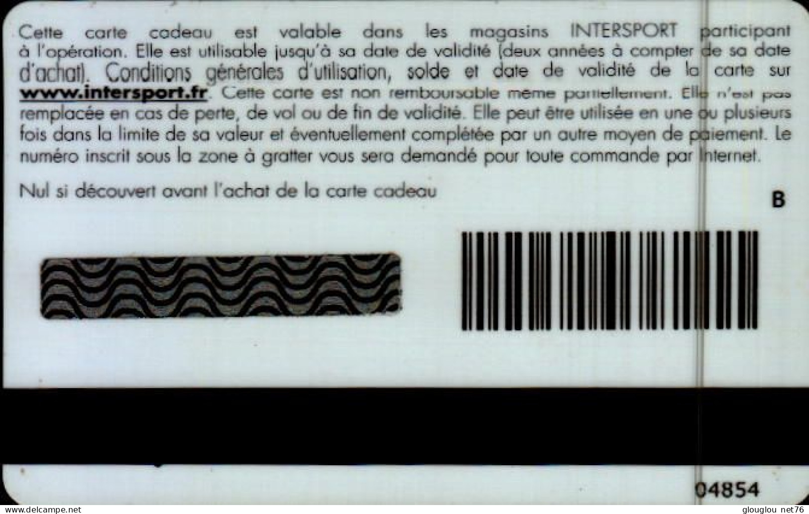 CARTE CADEAU....INTERSPORT....STEVEN GERRARD - Gift And Loyalty Cards