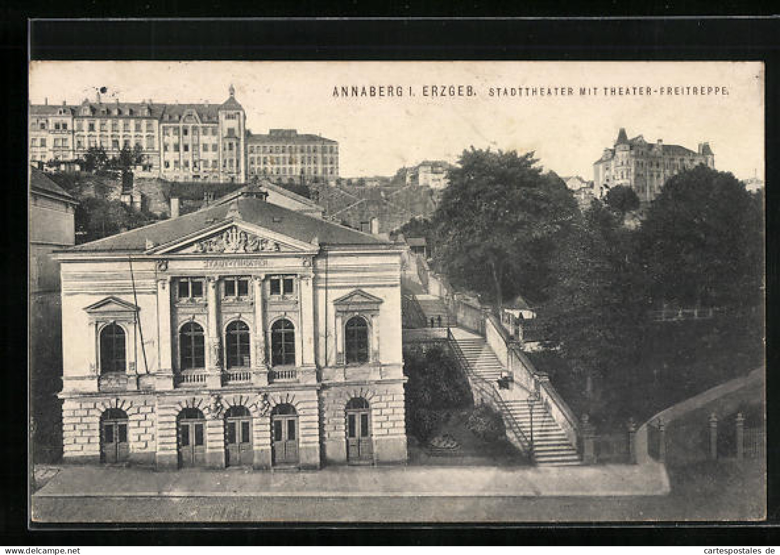 AK Annaberg I. Erzgeb., Stadttheater Mit Theater-Freitreppe  - Théâtre