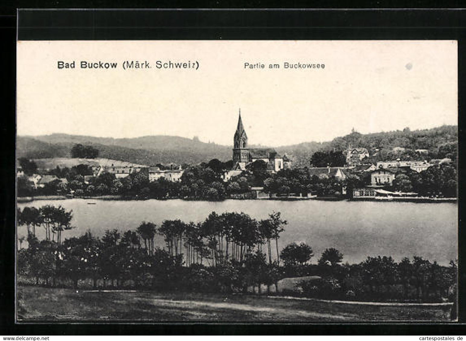 AK Bad Buckow /Märk. Schweiz, Partie Am Buckowsee Mit Kirche  - Buckow