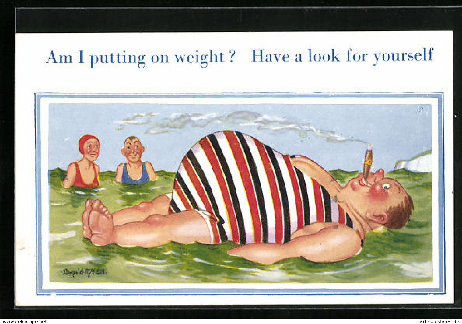 Künstler-AK Donald McGill: Am I Putting On Weight? Have A Look For Xourself  - Mc Gill, Donald