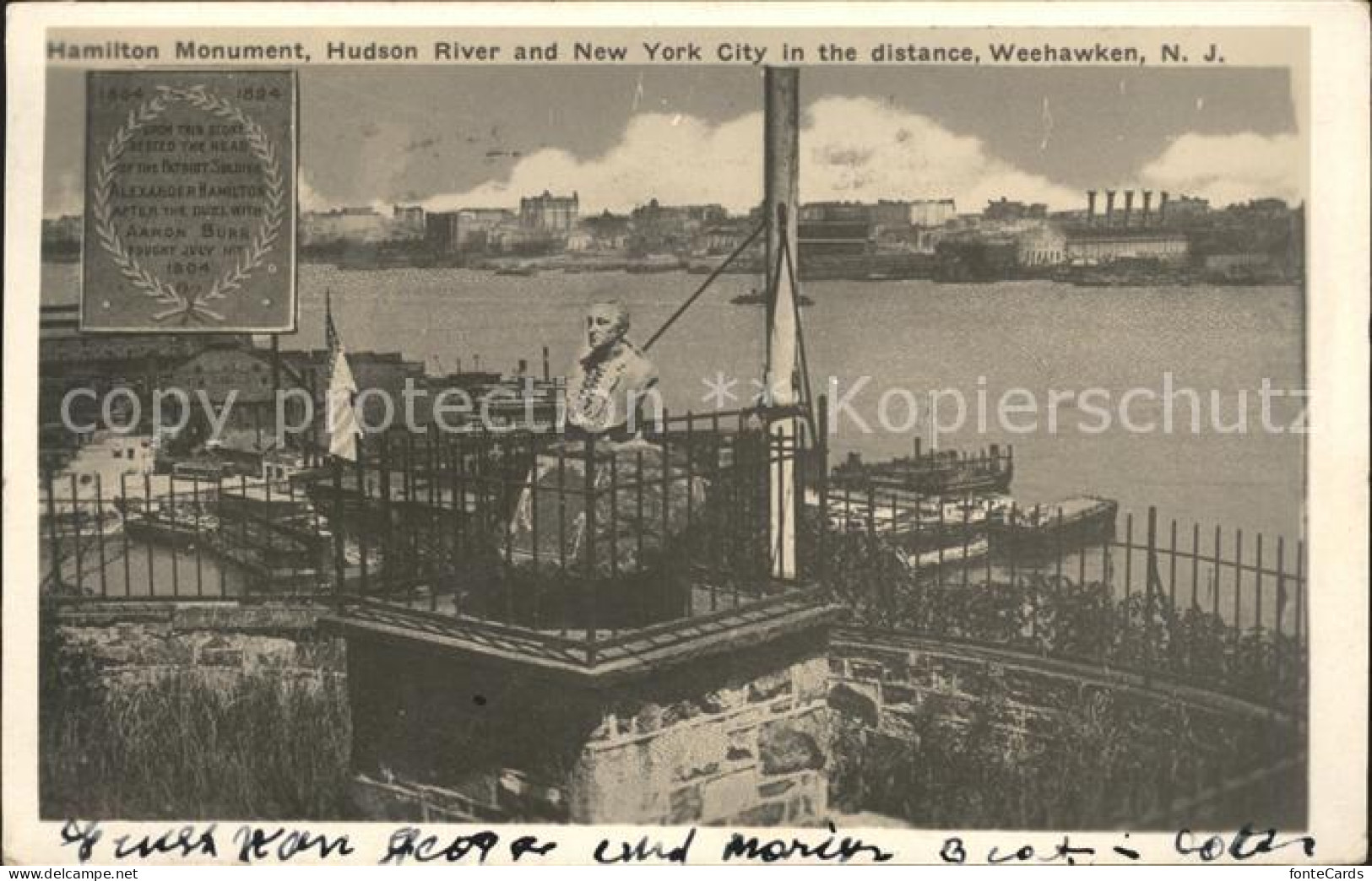 11688020 Weehawken_New_Jersey Hamilton Monument Hudson River New York City - Autres & Non Classés