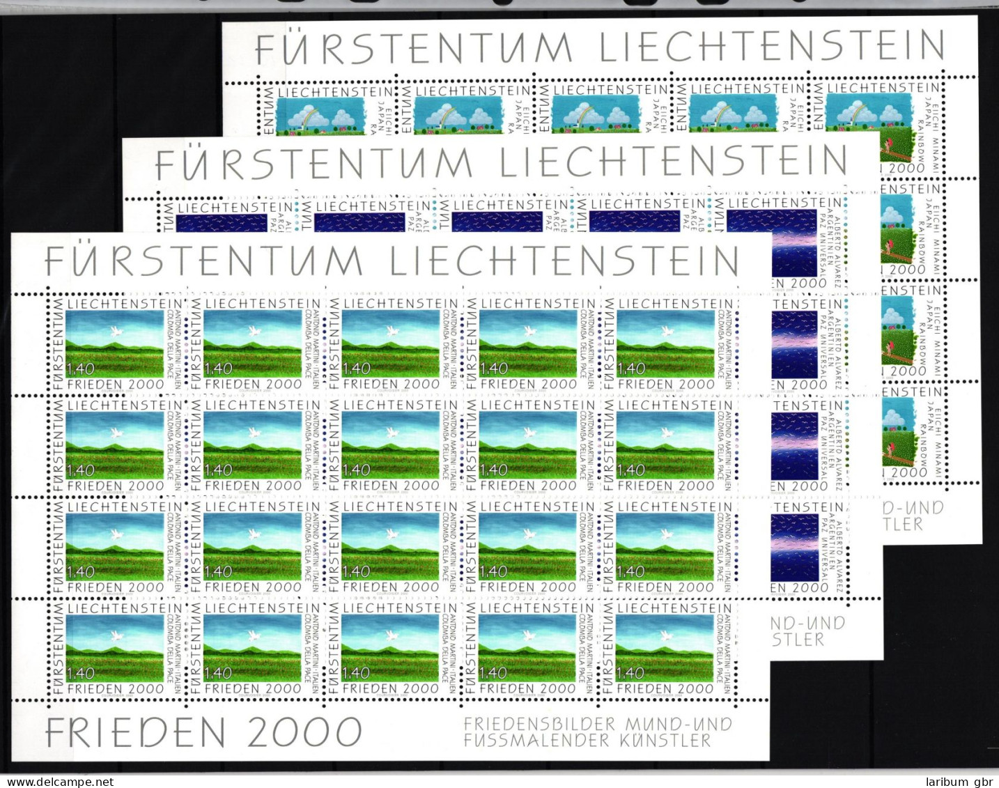 Liechtenstein 1238-1240 Postfrisch Kleinbogensatz / Weltfrieden #IH594 - Other & Unclassified
