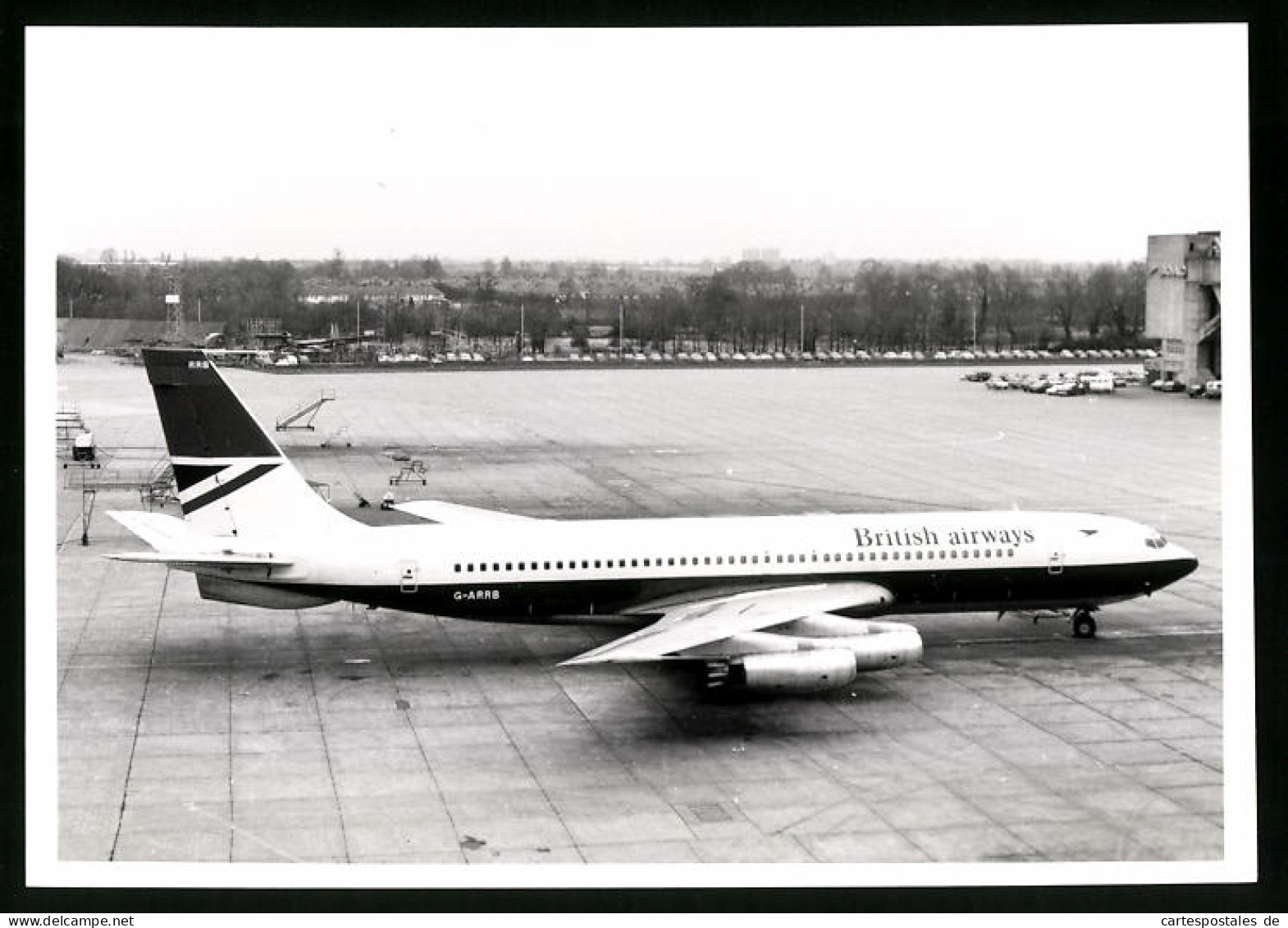 Fotografie Flugzeug Boeing 707, Passagierflugzeug British Airways, Kennung G-ARRB  - Luftfahrt