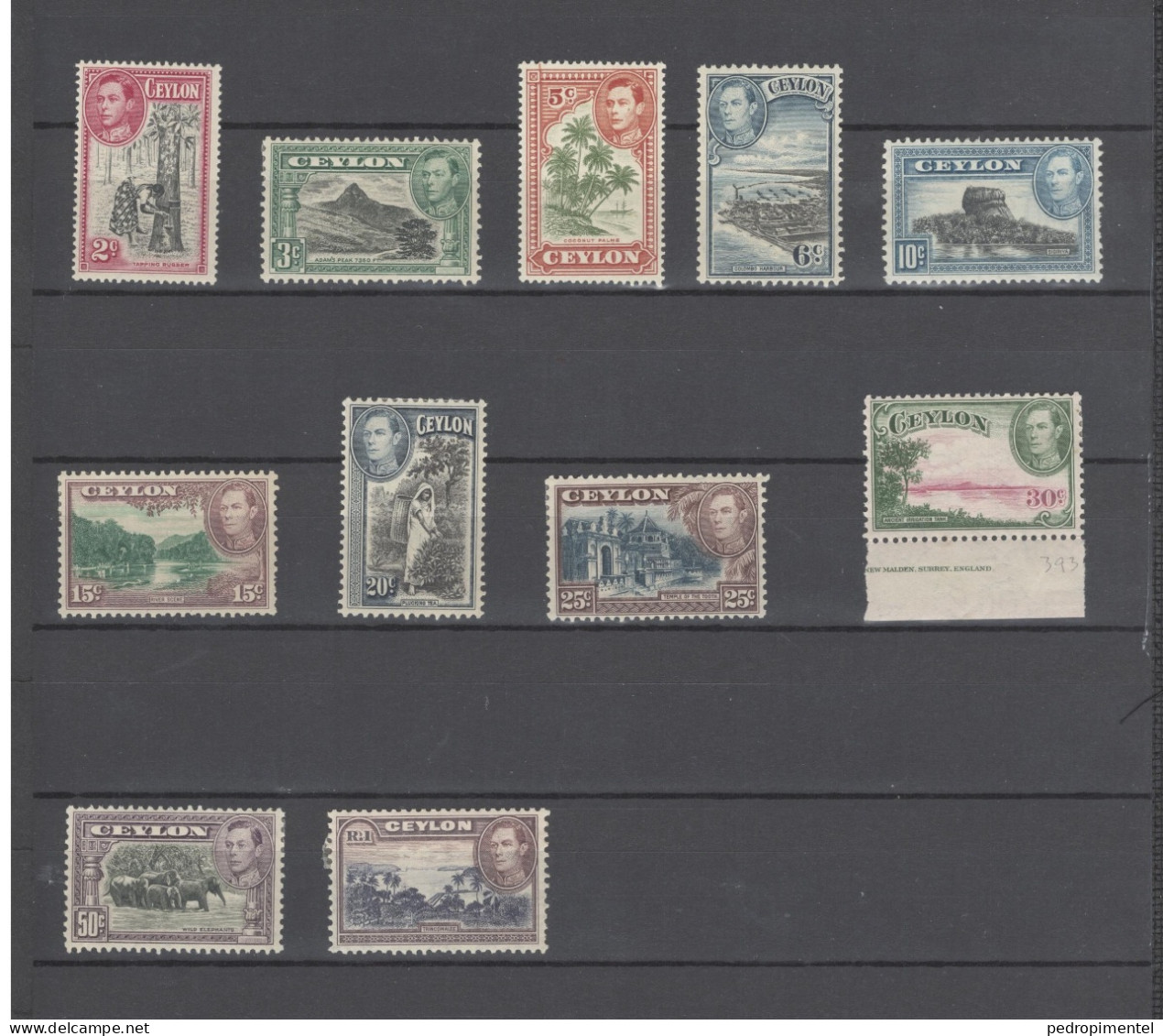 Ceylon Stamps | 1938 | King George VI - Local Motifs | 246-256-517 | MH - Ceylan (...-1947)